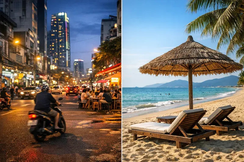 Main Differences Between Staying in Da Nang City and on the Beach