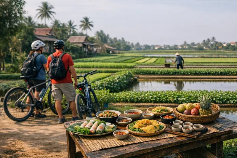 Photo Stops, Food to Try, and Add-Ons (Cooking Class, Basket Boat, Eco Tours)