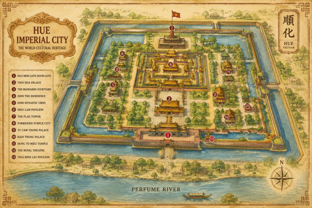 Hue Imperial City Map Guide