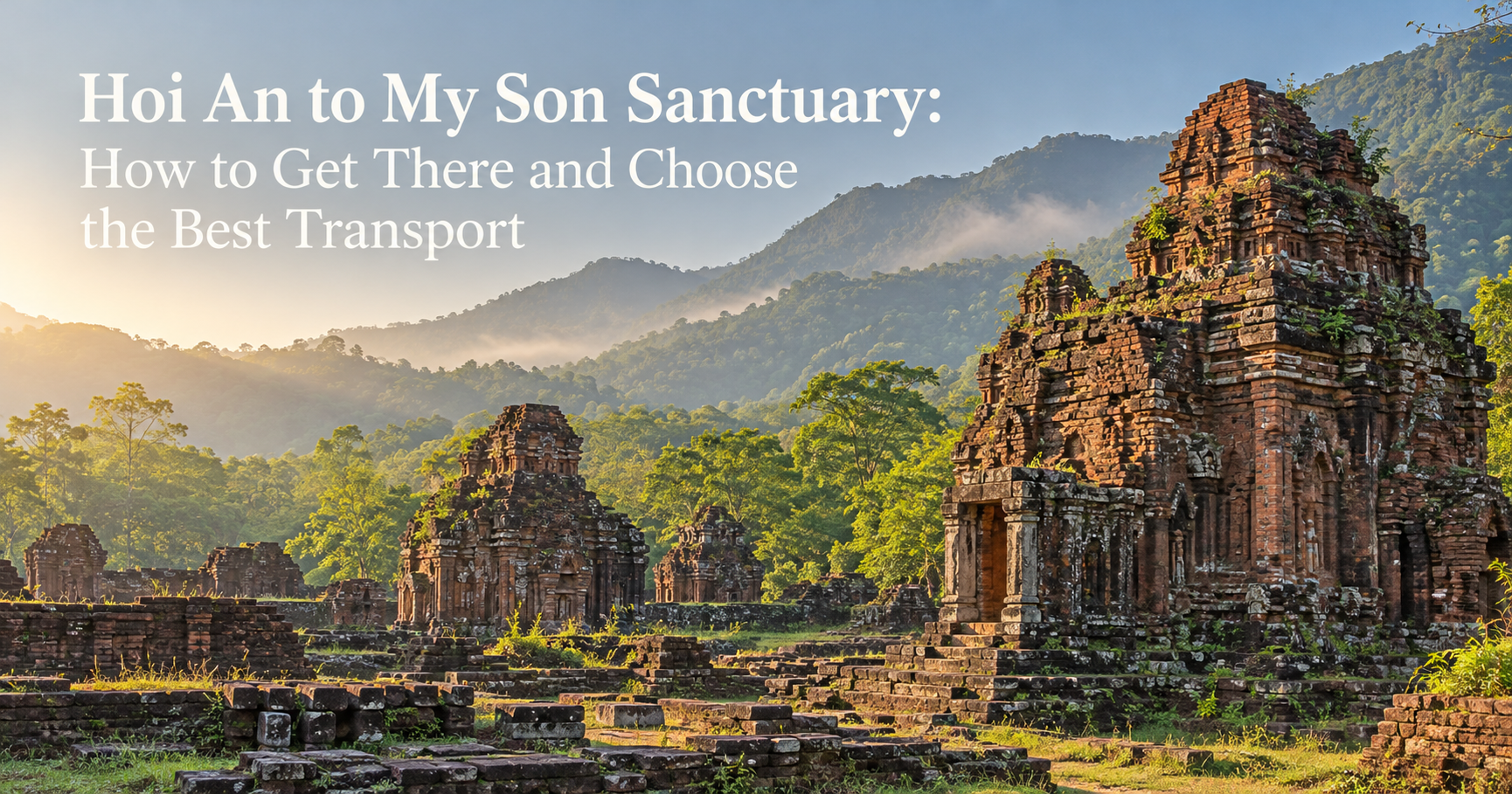Ancient Cham brick towers at My Son Sanctuary on a day trip from Hoi An